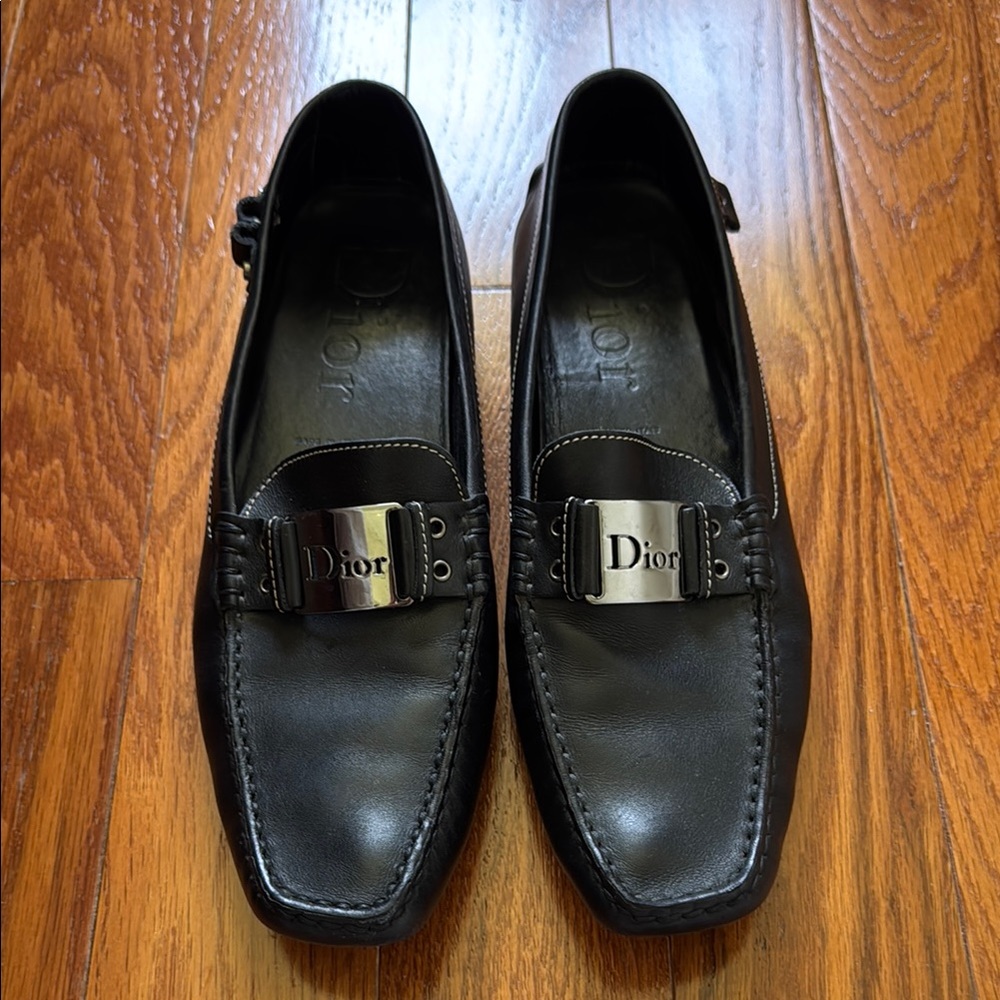 Dior black leather loafer